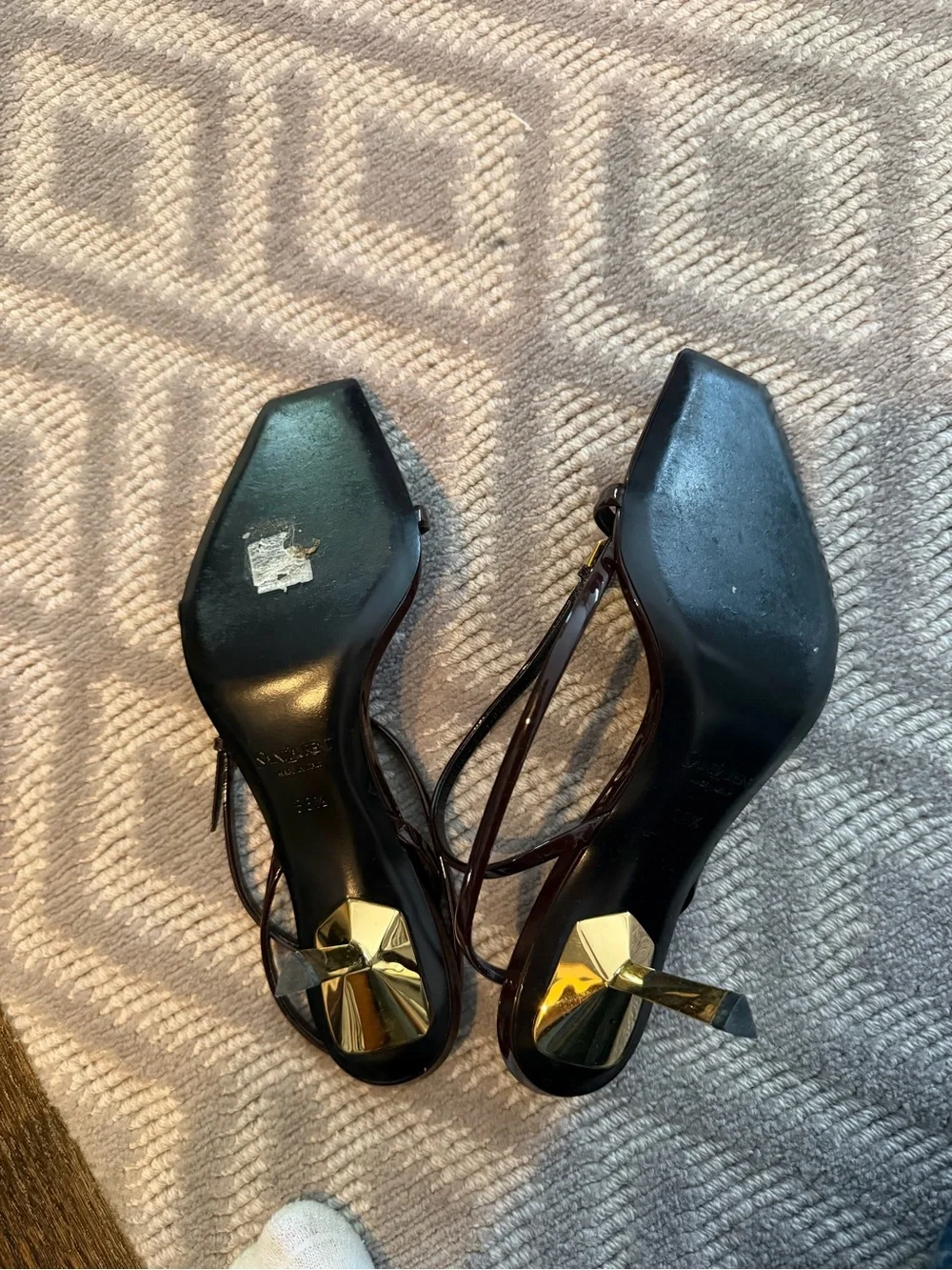 Saint Laurent Lee Sandal Glazed Leather Kitten Heel - Picture 8 of 10